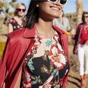 CAbi Multicolor Floral Blouse